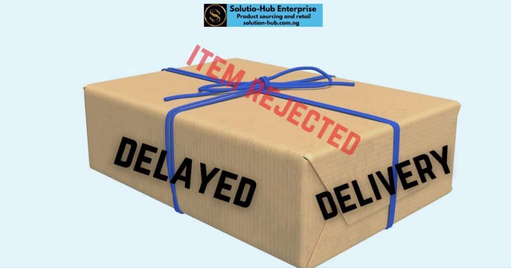 This is an image of a parcel that was delayed for delivery and was later rejected by the customer. the image depicts a rejected package