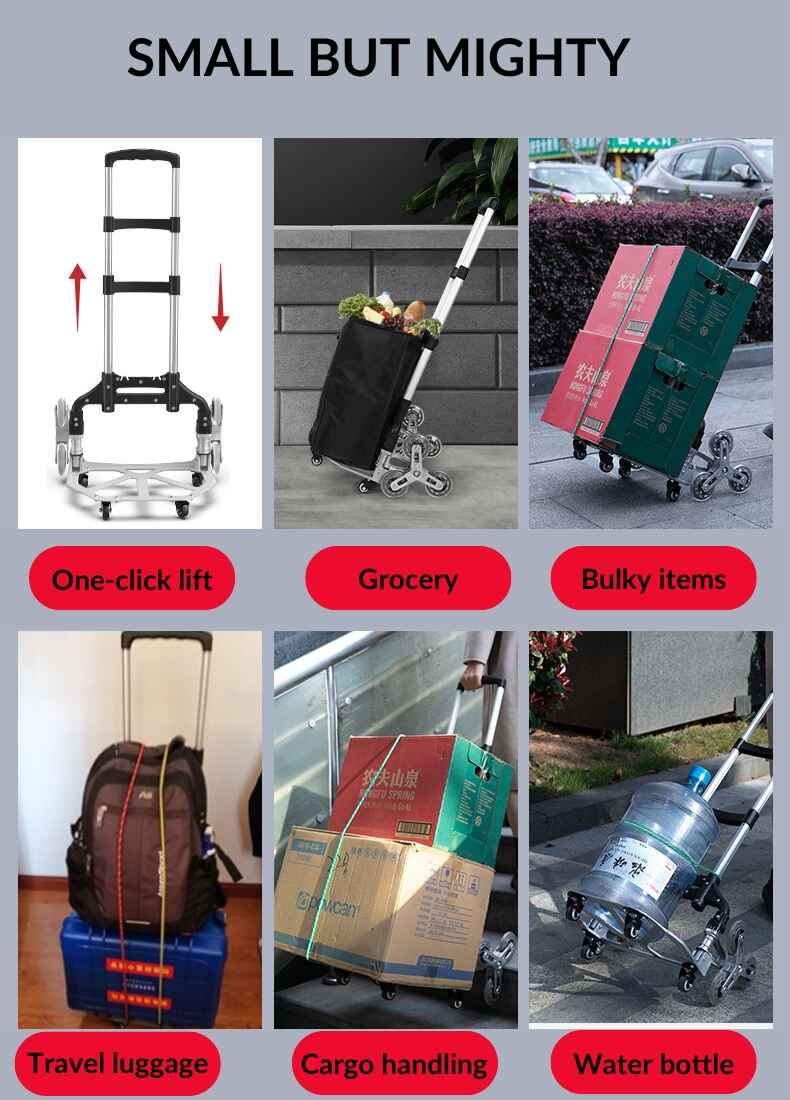 this is an image showing the ALL TERRAIN MULTIFUNCTIONAL STAIRS CLIMBING CAR-solution-hub.com.ng carrying large loads that are heavy