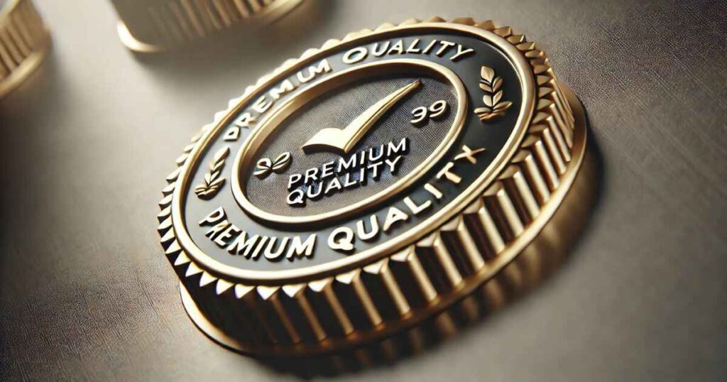 This image show a bold sign of quality product