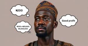 A wealthy Yoruba man thing about the pricing of his product