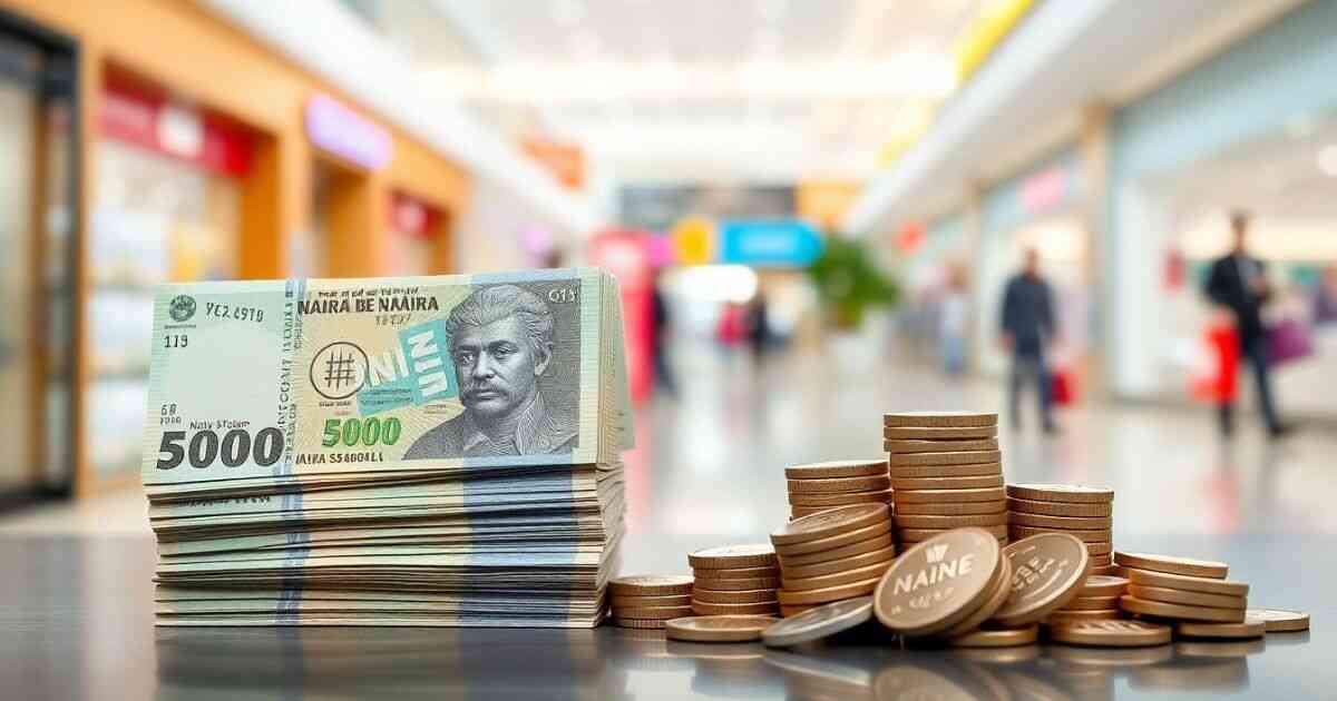 A pile of paper money and a heap of coins